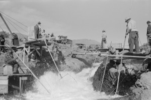 Coiumbia River Indians fishing from scaffolds at Celilo Falls Columbia River Indians fishing from scaffolds at Celilo Falls
