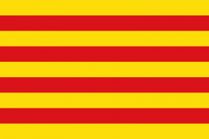 Yellow and red striped flag of Catalonia