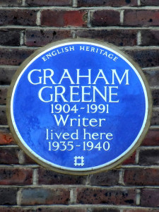 UK historical marker of house where Greene lived