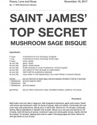 Recipe for mushroom sage bisque Recipe for mushroom sage bisque
