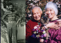 Eddie Fund in uniform (left) & Eddie with Judy Yung (right)